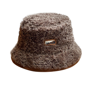 渔夫帽女秋冬季羊羔毛绒冷帽子大头围显脸小加厚保暖鱼夫盆帽25新