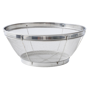 加厚细网不锈钢漏盆淘米筛淘米盆圆形沥水盆大号漏盆洗菜盆水果篮