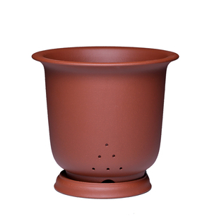 紫砂兰花盆透气控根陶瓷轻奢家用轻便龙舌兰兰花套盆金钟花盆