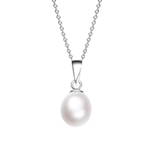 天然淡水珍珠S925银吊坠女网红经典瓜子扣锁骨链百搭简约时尚颈饰