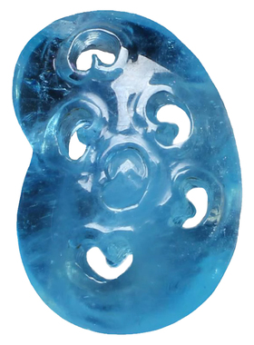 海蓝宝石莲藕吊坠冰种原石雕刻藕片项链蓝色水晶锁骨链饰品挂绳坠