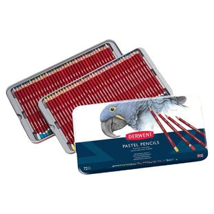 英国原装进口Derwent得韵Pastel pencils色粉彩铅水溶肖像粉彩粉画铅笔72色铁盒装专业美术绘画耐光彩铅套装