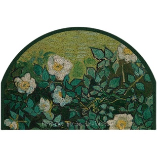 入户门垫油画梵高向日葵地垫浴室门口可剪裁丝圈地毯耐脏免洗脚垫