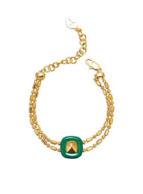 TIDONA手工珐琅双层手链蓝绿色