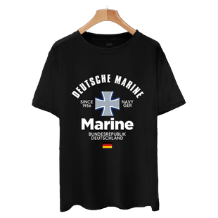 德国联邦国防军海陆空军德意志军迷纪念纯棉短袖t恤衫男半袖衣服
