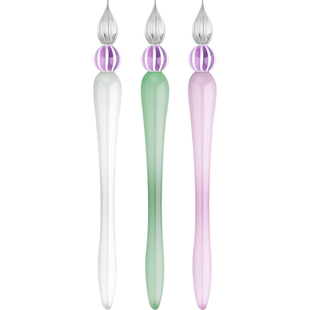 雅风玻璃蘸水笔+墨水分装杯+桃心笔搁套装礼盒达人手帐绘画勾线用