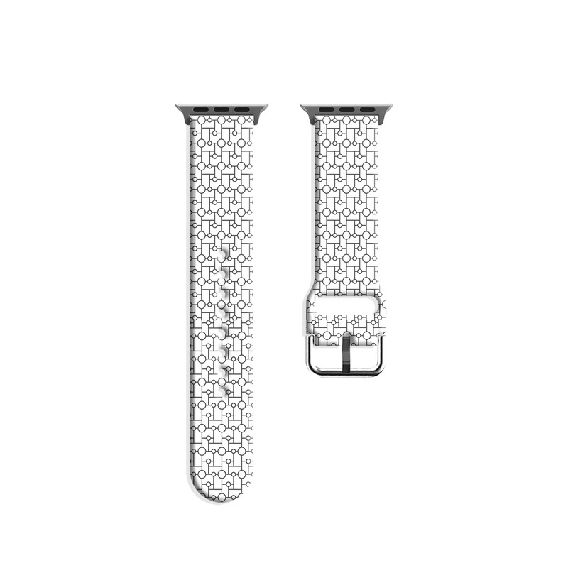 几何锁链适用iwatchs11/10苹果手表表带SE硅胶Applewatchs9/8/7新