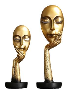 抽象艺术风人脸面具现代简约摆件