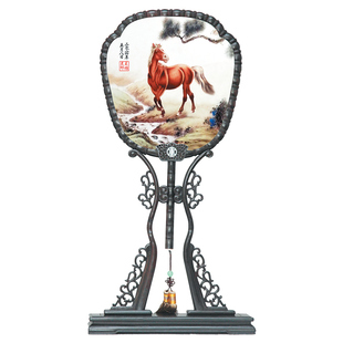 吉祥童子马宝宝出生礼物定制胎毛绣胎毛画婴儿纪念品松风水月2014