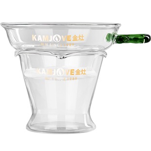 金灶GO-08玻璃茶滤茶漏一体泡茶过滤器茶水分离泡茶神器公道杯