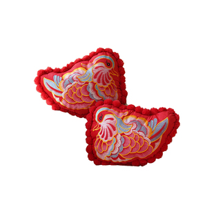 新款同心锁鸳鸯抱枕苏绣结婚用压床娃娃靠垫客厅异形长条腰靠枕头