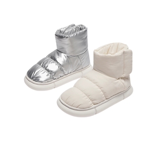 热风女鞋25冬新款女士时尚休闲靴舒适保暖简约雪地靴百搭鞋子女