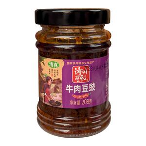 正宗豉香牛肉酱潼川豆豉四川香辣拌饭下饭菜208g瓶装调味品酱蘸酱