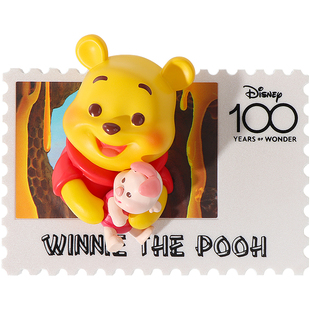 miniso名创优品迪士尼周年复古邮票盲盒手办摆件史迪仔冰箱贴礼物