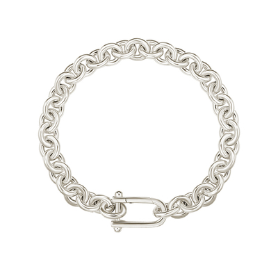 纯银马蹄扣手链男潮简约小众设计