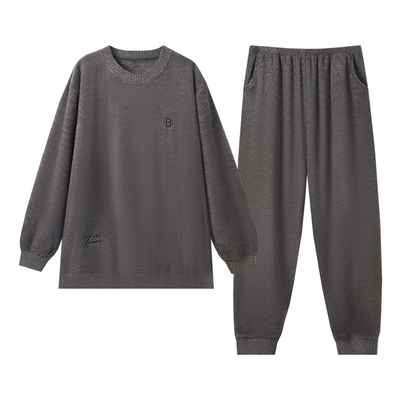 【芬腾】加绒加厚半边绒睡衣套装