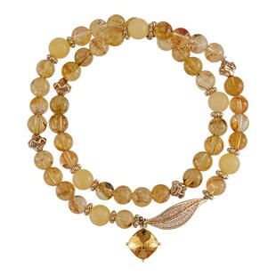 Riotlily艾特里里湖光莫奈系列黄塔晶手链时尚多层串珠新年女款