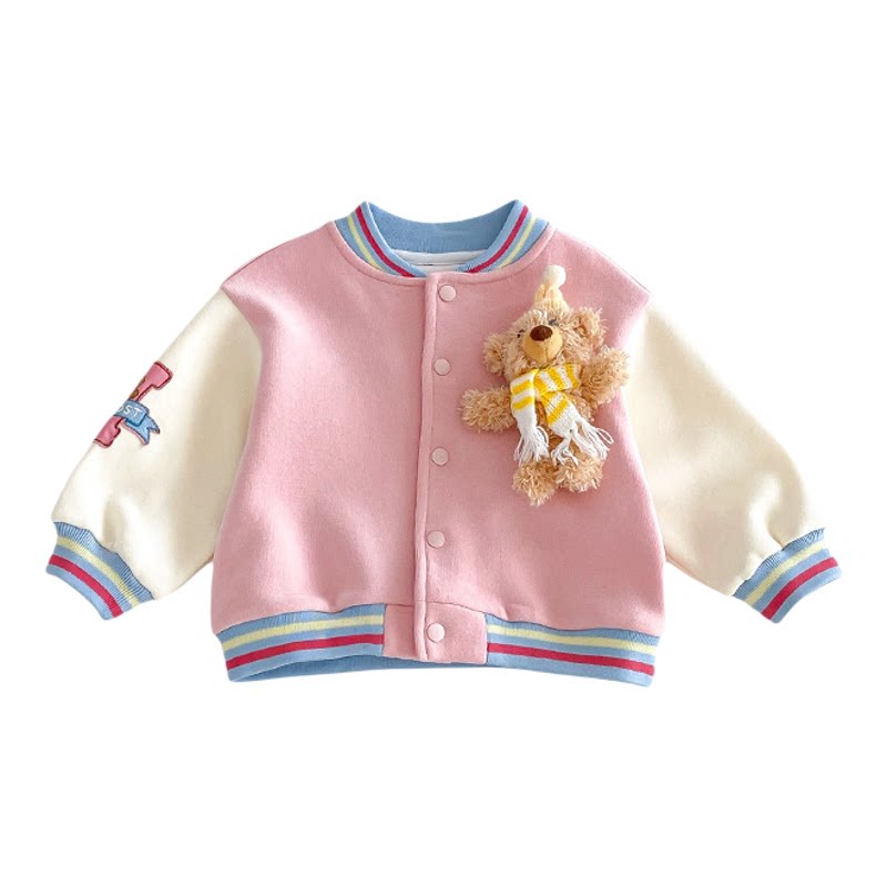 儿童2026秋装新款立体小熊棒球服
