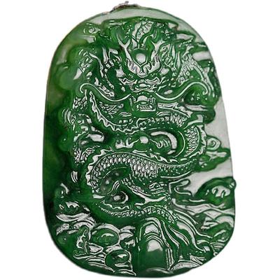 玉说吊坠羊脂生肖龙项链挂件碧玉