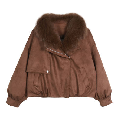 Janeexpress狐狸毛领高奢皮草