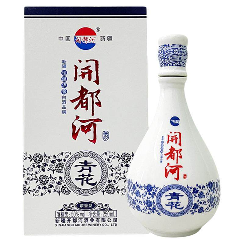 开都河青花12年原浆浓香型白酒50度250ml*10瓶整箱商务送礼家用
