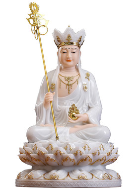 石雕地藏王菩萨像娑婆三圣汉白玉