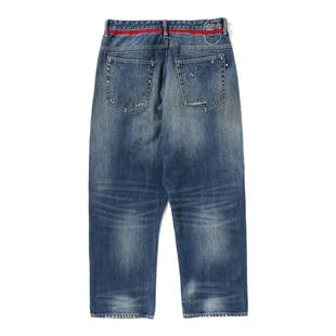 MR.BATHING APE男装24年秋冬猿人胡子刺绣水洗牛仔裤150303N