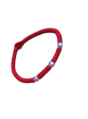 手工编织金刚结925银转运珠手链