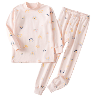 文波女童秋衣秋裤纯棉儿童内衣套装女孩棉毛衫中大童全棉睡衣春秋