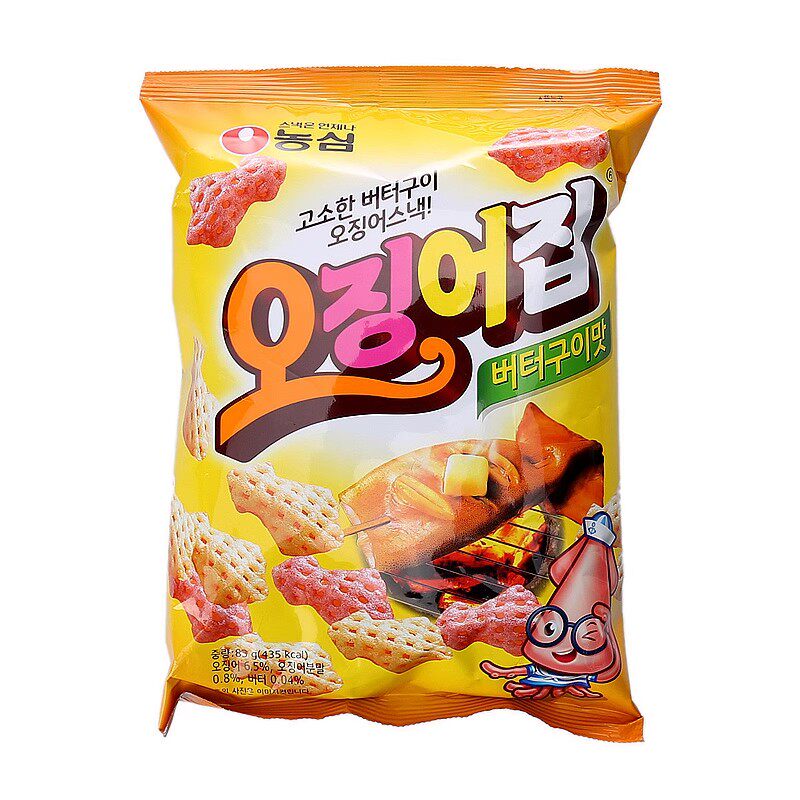 韩国进口零食农心鱿鱼片虾条膨化食品休闲小吃 83g满包邮