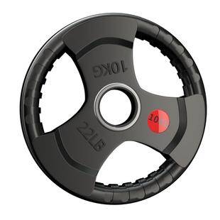 奥杆杠铃片大孔铁饼配重片10公斤2.5kg手抓包胶小孔哑铃片彩色