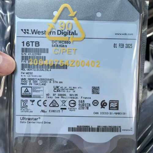 全新未拆封WD Ultrastar DC HC550 16T
