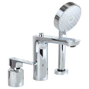 科勒利欧三孔缸边式浴缸花洒冷热水淋浴龙头手持淋浴套装K-72330T