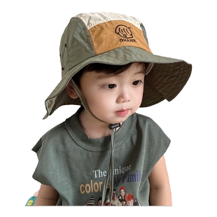 儿童遮阳帽男童防紫外线防晒帽宝宝帽子太阳帽男孩露营户外登山帽