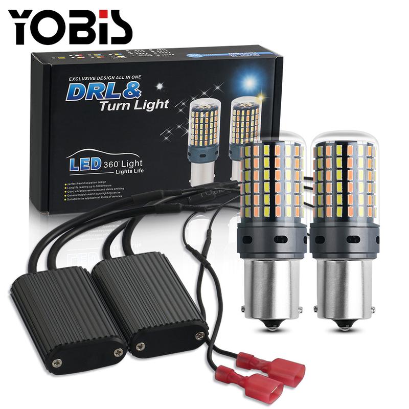 YoBis汽车led双模式改装双色防解码canbus解码频日转向灯灯带闪行