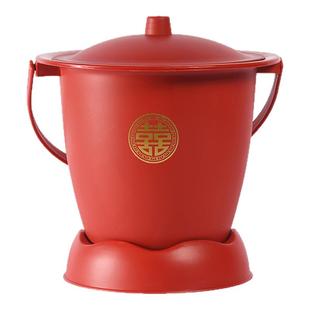 结婚痰盂女方陪嫁子孙桶结婚喜庆用品塑料手提式马桶乔迁用坐便桶