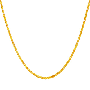 S925纯银镀金项链女仿真24k金黄金18k金链肖邦链彩银链子长毛衣链