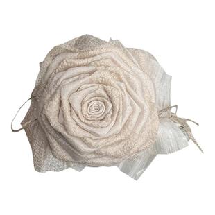 《玫瑰的自白》薄纱花朵后脑勺发卡抓夹大号复古鲨鱼夹发量多发饰