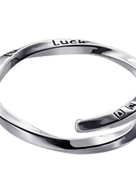 925银lucky戒指时尚气质文艺百搭