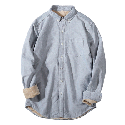 加绒长袖保暖方领休闲