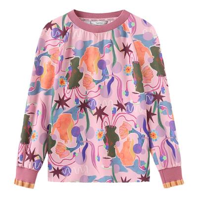 tanni复古减龄圆领拼接罗纹上衣