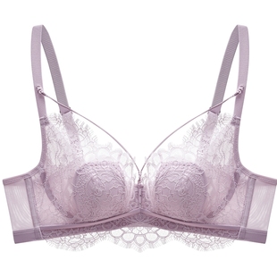 商场同款MYBODY新款内衣法式性感睫毛蕾丝薄款胸罩大胸显小内衣女
