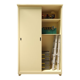 户外防雨防晒储物柜庭院杂物收纳柜阳台推拉门置物柜大容量钢制柜