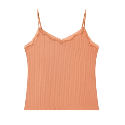 莫代尔螺纹打底背心夏季软蕾丝