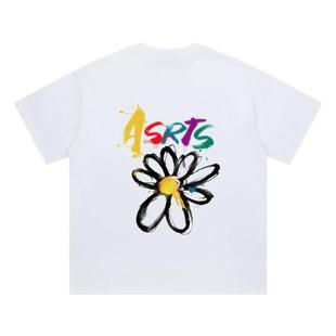 重磅 Asrts新款小众潮牌美式夏季纯棉宽松男士情侣半袖短袖T恤ins