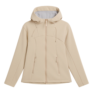 tea beauty短款软壳休闲连帽风衣女户外秋冬修身收腰运动夹克外套