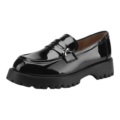 星期六真皮牛皮厚底乐福鞋女2025