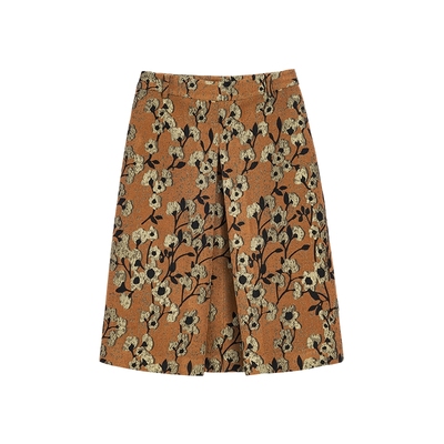 Desigual大西瓜【博主同款】A字花卉提花工字褶半身裙