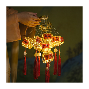 2026新款福字元宵竹编灯笼手工diy新年十五中式儿童手提马年花灯