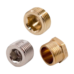 气动塞头闷头铁镀镍铁内六角堵头1分2分3分4分6分全铜外六角堵头